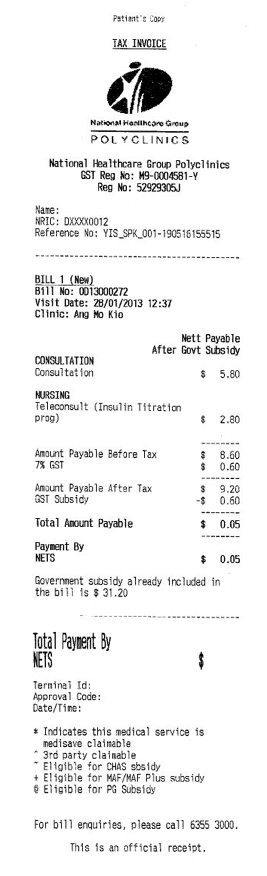 Official Receipt Sample